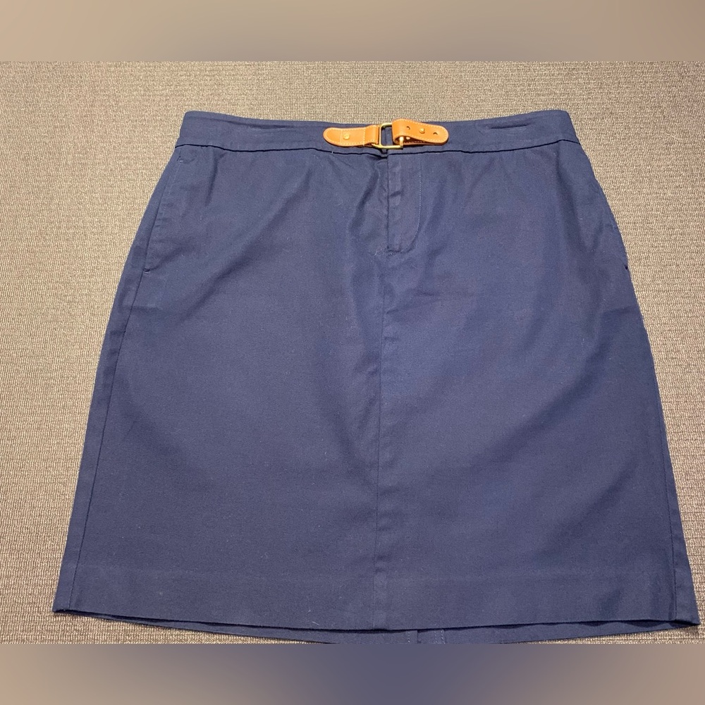 Lauren Ralph Lauren Equestrian Buckle Pencil Skirt in Capri Navy Size 10